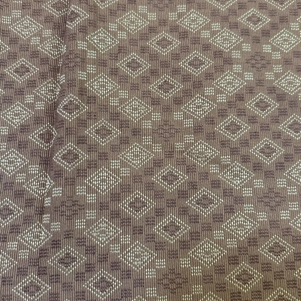 Vintage Brunschwig Fils Small Diamond Brocade Terracotta 5 yds Decorator Fabric